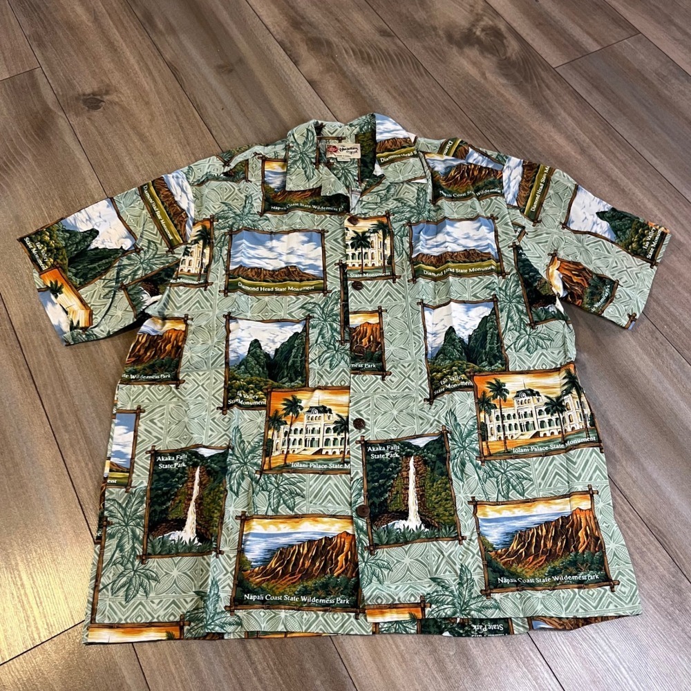 Hilo Hattie Hawaiian Original Aloha Shirt Made in Hawaii Men XL Bin O-14‎